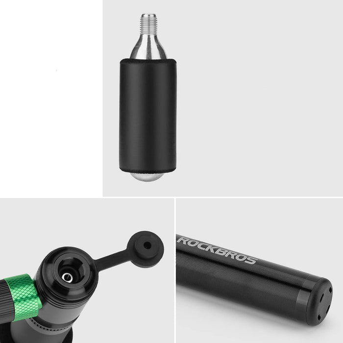 Ръчна/алуминиева CO2 помпа Rockbros HQ-75D-CO2 - черна