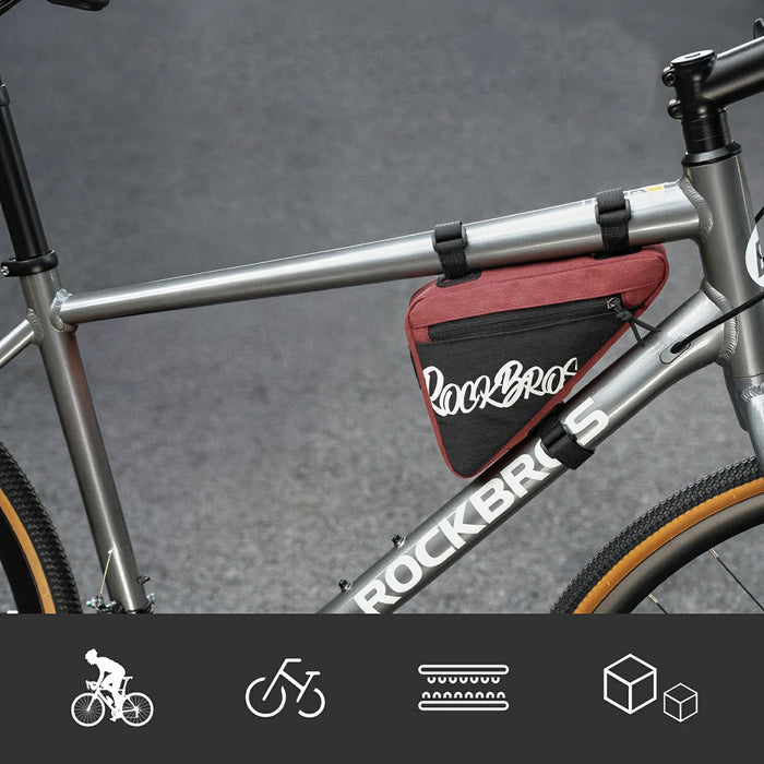 Чанта за велосипед Rockbros G001 Flash Journey Triangle Frame 0.8 л - червена