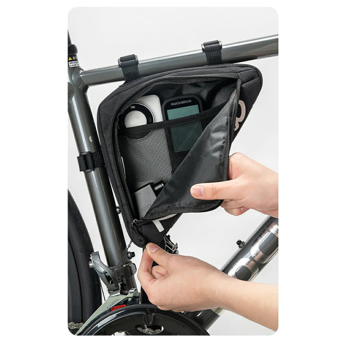 Чанта за велосипед Rockbros G002 Flash Journey Triangle Frame 1.4L - Черна