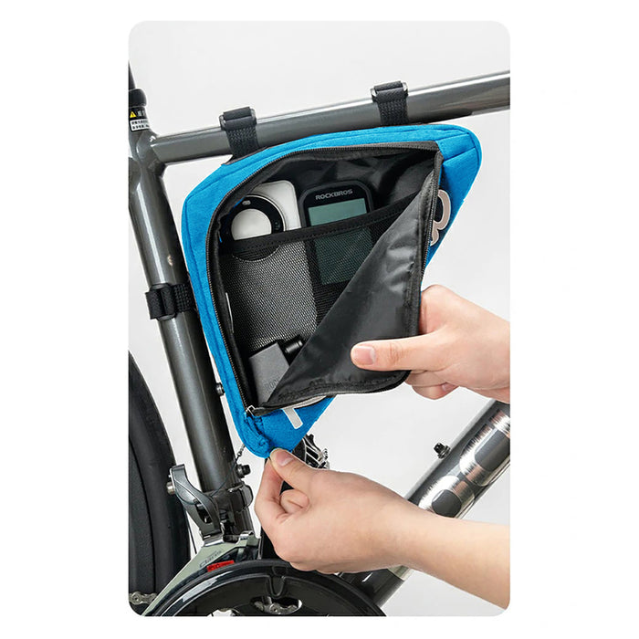 Чанта за велосипед Rockbros G002 Flash Journey Triangle Frame 1.4L - Сина
