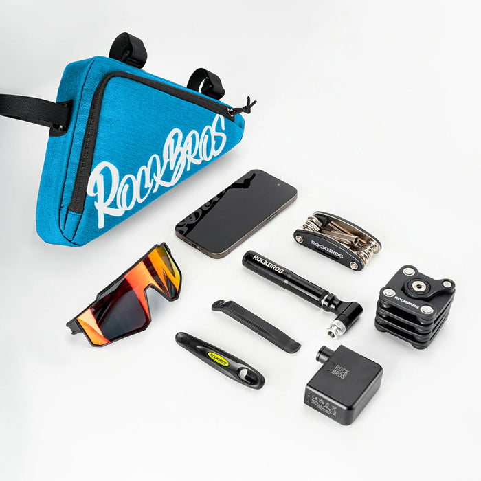 Чанта за велосипед Rockbros G002 Flash Journey Triangle Frame 1.4L - Сина