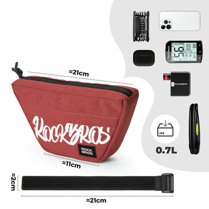 Rockbros G011 Flash Journey трапецовидна чанта за кормило 0.7 л - червена