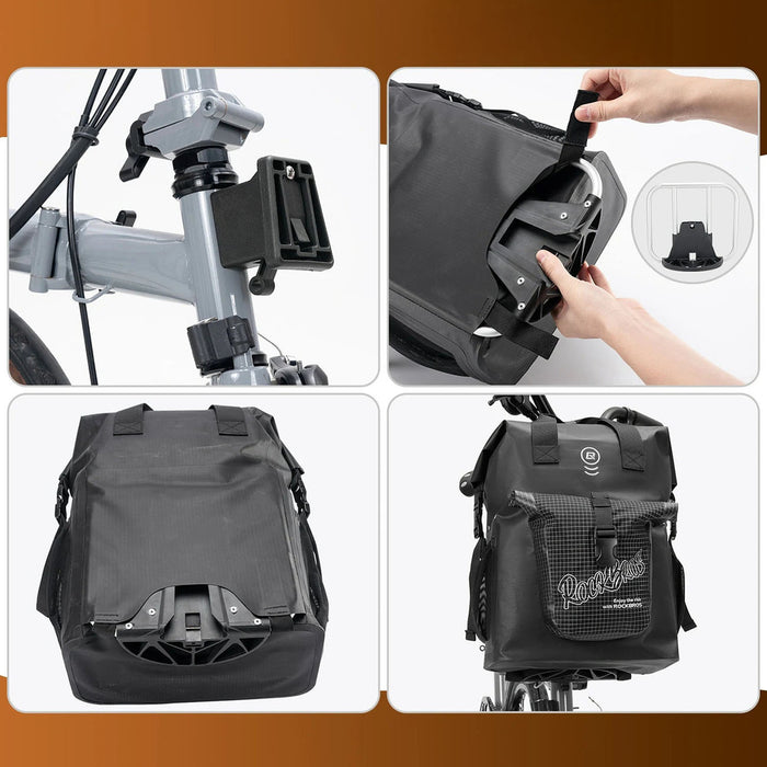 Чанта за кормило Rockbros AS-158 за сгъваем велосипед Brompton 18L - черна