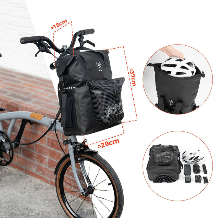 Чанта за кормило Rockbros AS-158 за сгъваем велосипед Brompton 18L - черна