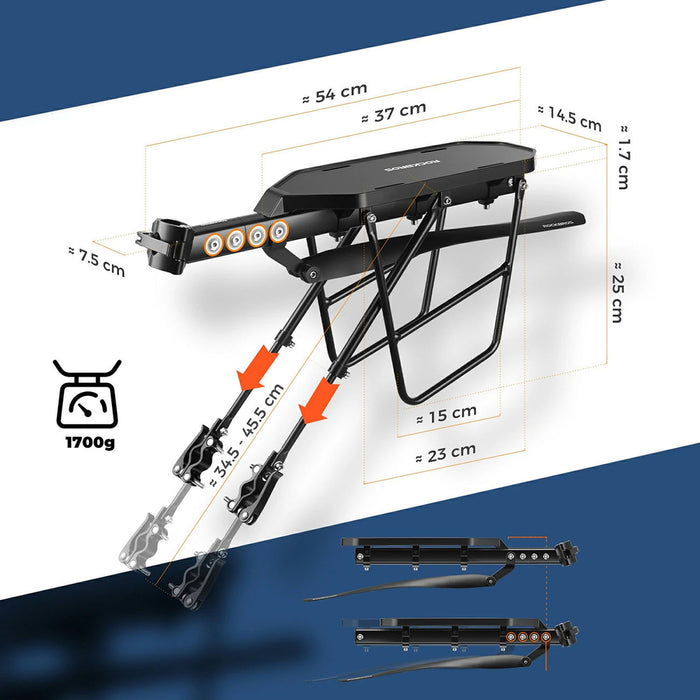 Rockbros RBHJ-1 Black Diamond Велостойка с калник и бърз монтаж за планински велосипеди 26-29" - Черна