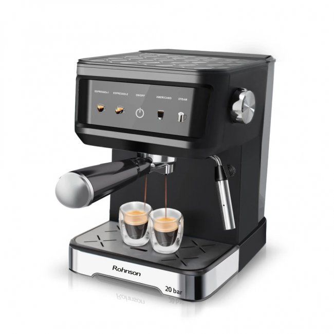 Кафемашина Rohnson - R-98035, 20 bar, 1.5 l, черна/сива