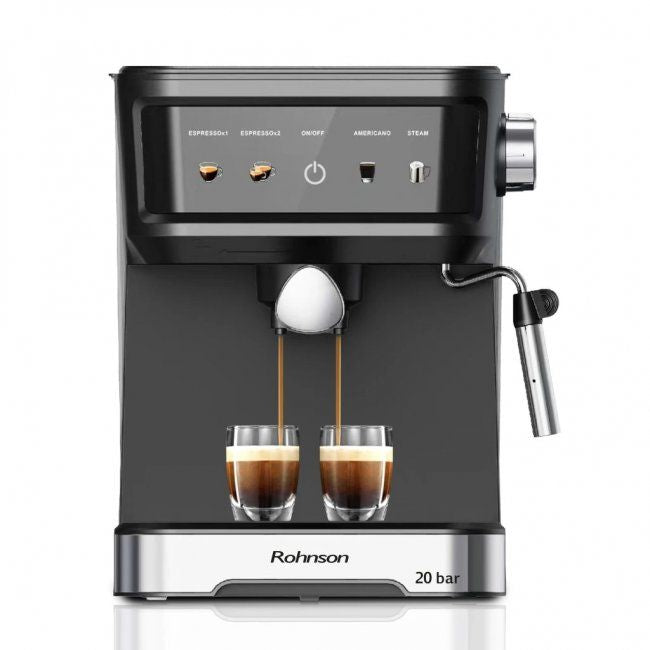 Кафемашина Rohnson - R-98035, 20 bar, 1.5 l, черна/сива