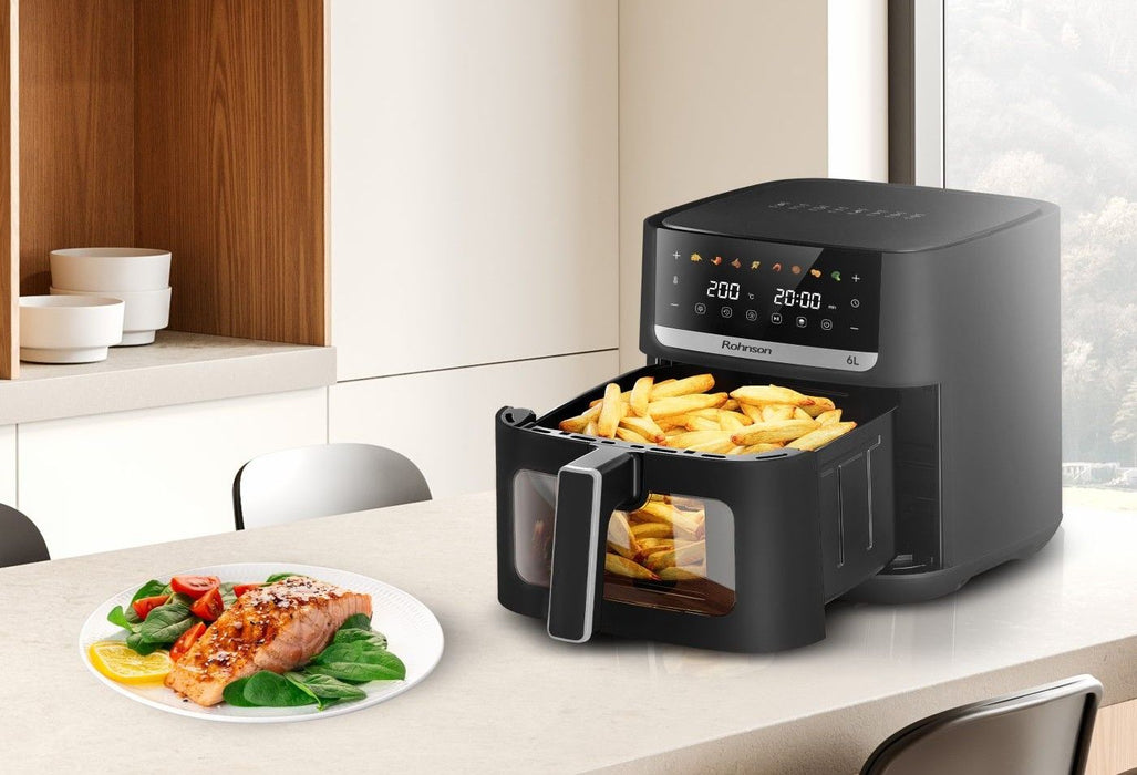 Фритюрник с горещ въздух Rohnson - R-2883, 1500 W, 6 l, черен