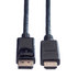 Кабел от източник с DisplayPort ROLINE към приемник с HDMI DisplayPort->HDMI M/M 2 m работи само в тази посока