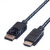 Кабел от източник с DisplayPort ROLINE към приемник с HDMI DisplayPort->HDMI M/M 2 m работи само в тази посока