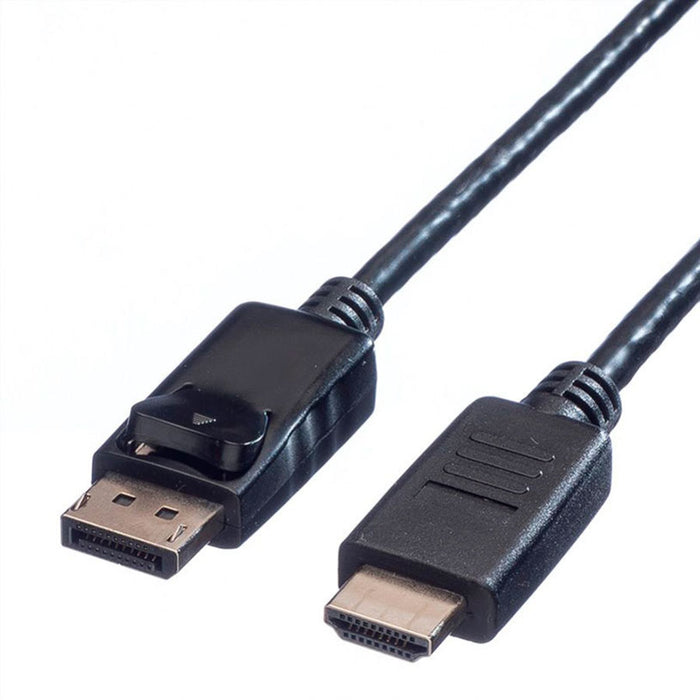 Кабел от източник с DisplayPort ROLINE към приемник с HDMI DisplayPort to HDMI M/M 4.5 m работи само в тази посока