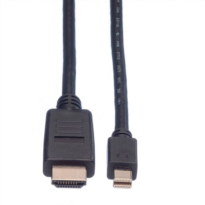 Кабел от източник с mini DisplayP ROLINE към приемник с HDMI mini DisplayPort ->HDMI M/M 2m работи само в тази посока