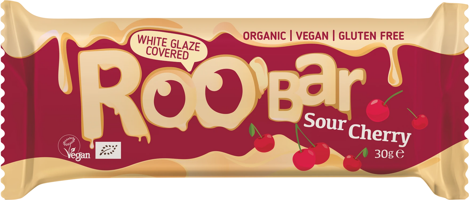 Био бар с вишни и бяла глазура, 30 g