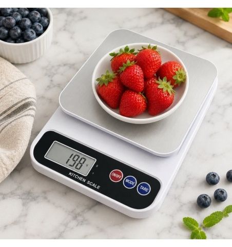 Дигитална кухненска везна Voltz - Rosberg, R51651P, 5 kg, бял/черен