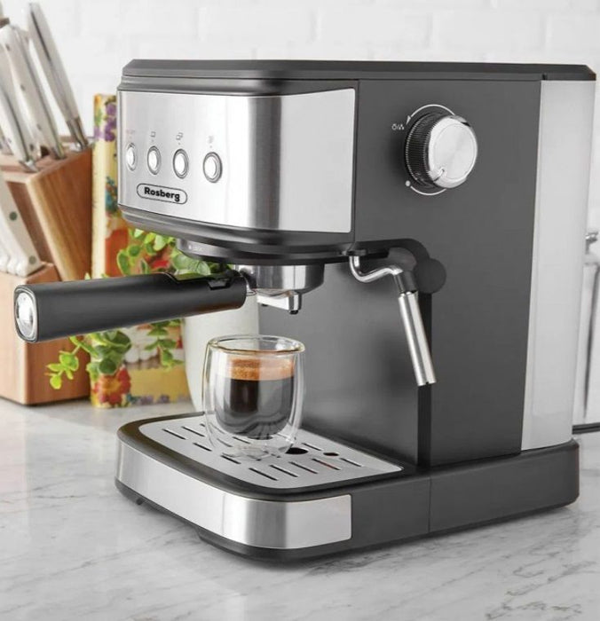 Кафемашина Rosberg - Premium RP51171F, 20 bar, 1.2 l, черна/сива