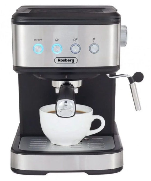 Кафемашина Rosberg - Premium RP51171F, 20 bar, 1.2 l, черна/сива