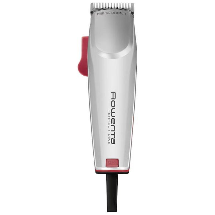 Rowenta TN1300F0 Машинка за подстригване Perfect Line 2 сребриста, 1 скорост, 6 фиксирани гребена за коса, микронастройка (0,6-0,9-1,2 мм), настройки на косата (0,6-25 мм), машинка за подстригване на височини (9), с кабел, торбичка, масло и четка за почис