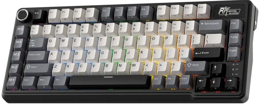 Механична клавиатура Royal Kludge – RK L75, безжична, Cream, RGB, Black