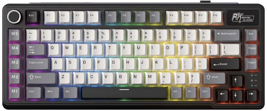 Механична клавиатура Royal Kludge – RK L75, безжична, Cream, RGB, Black