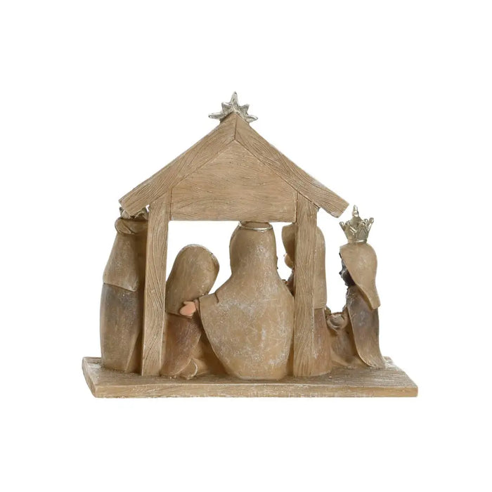 Рождествена Коледна Сцена DKD Home Decor Син Кафяв Златен