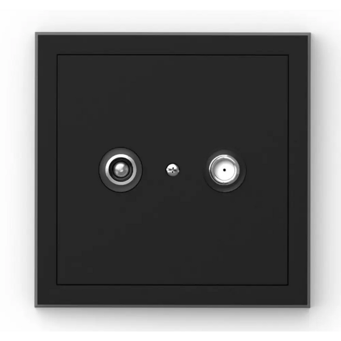 РОЗЕТКА TV + SAT КРАЙНА 1DB С РАМКА ЧЕРНА