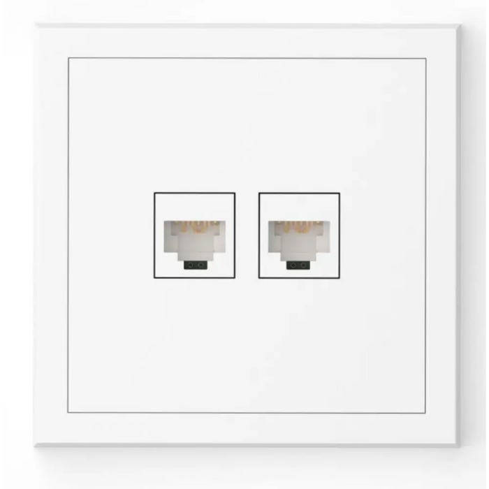 РОЗЕТКА 2XRJ45 UTP CAT.6 С РАМКА БЯЛА