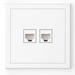 РОЗЕТКА 2XRJ45 UTP CAT.6 С РАМКА БЯЛА