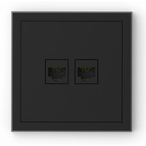 РОЗЕТКА 2XRJ45 UTP CAT.6 С РАМКА ЧЕРНА