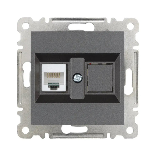 РОЗЕТКА RJ45 МЕХАНИЗЪМ ГРАФИТ MAKEL KAREA LINE