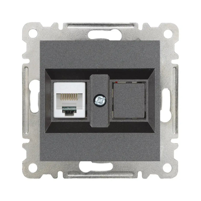 РОЗЕТКА RJ45 МЕХАНИЗЪМ ГРАФИТ MAKEL KAREA LINE