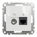 РОЗЕТКА TV + RJ45 CAT.6 UTP БЯЛА SEDNA