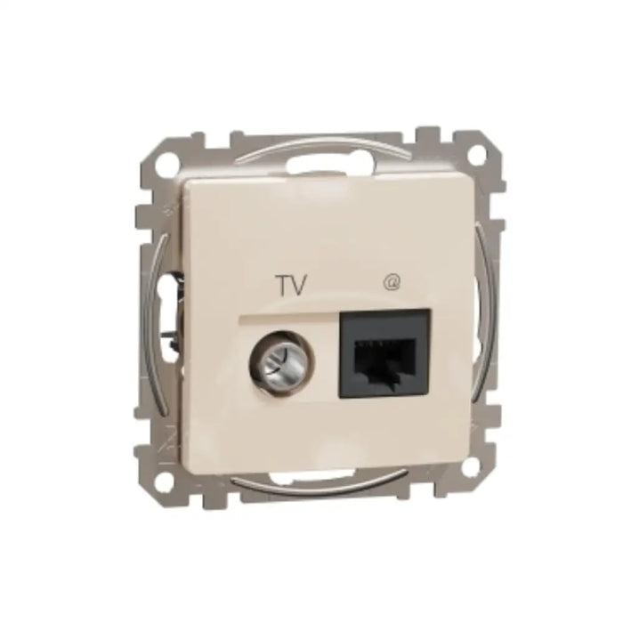 РОЗЕТКА TV + RJ45 CAT.6 UTP КРЕМ SEDNA