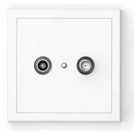 РОЗЕТКА TV + SAT КРАЙНА 1DB С РАМКА БЯЛА