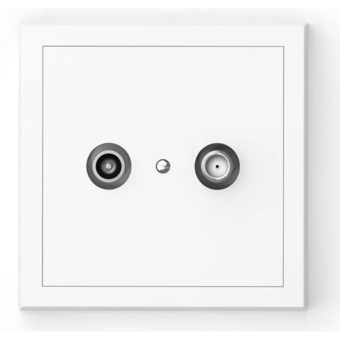 РОЗЕТКА TV + SAT КРАЙНА 1DB С РАМКА БЯЛА