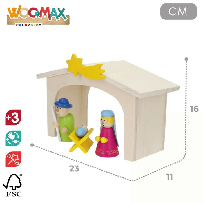 Рождествена Коледна Сцена Woomax Дървен plywood 23 x 16 x