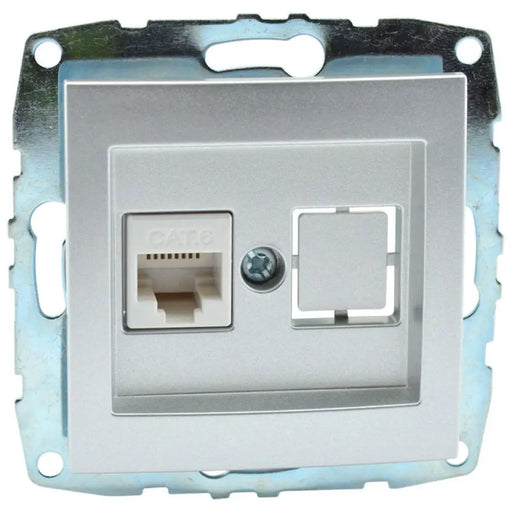 РОЗЕТКА RJ45CAT6 МЕХ.СРЕБРО DESPINA MONO СРЕБРО
