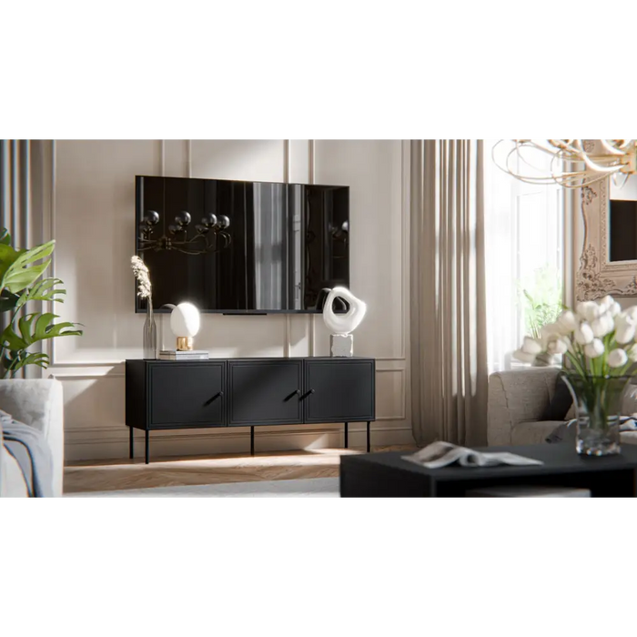 RTV 3D шкаф PALAZZO BIS 151x40x60 черен мат