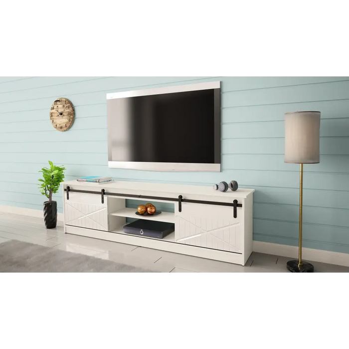 RTV GRANERO шкаф 200x56.7x35 бял/бял гланц