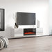 RTV LUXE шкаф 182.6x34.5x37.5 бял/бял гланц + черна камина