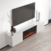 RTV LUXE шкаф 182.6x34.5x37.5 бял/бял гланц + черна камина