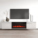 RTV LUXE шкаф 182.6x34.5x37.5 бял/бял гланц + черна камина