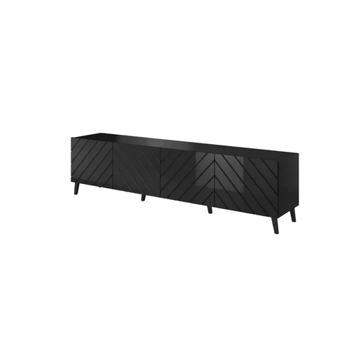RTV шкаф ABETO 200x42x52 черен гланц