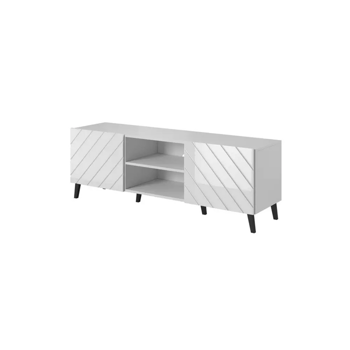 RTV шкаф ABETO 150x42x52 бял/бял гланц