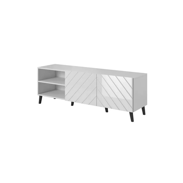 RTV шкаф ABETO 150x42x52 бял/бял гланц