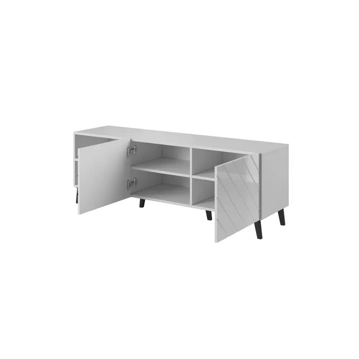 RTV шкаф ABETO 150x42x52 бял/бял гланц