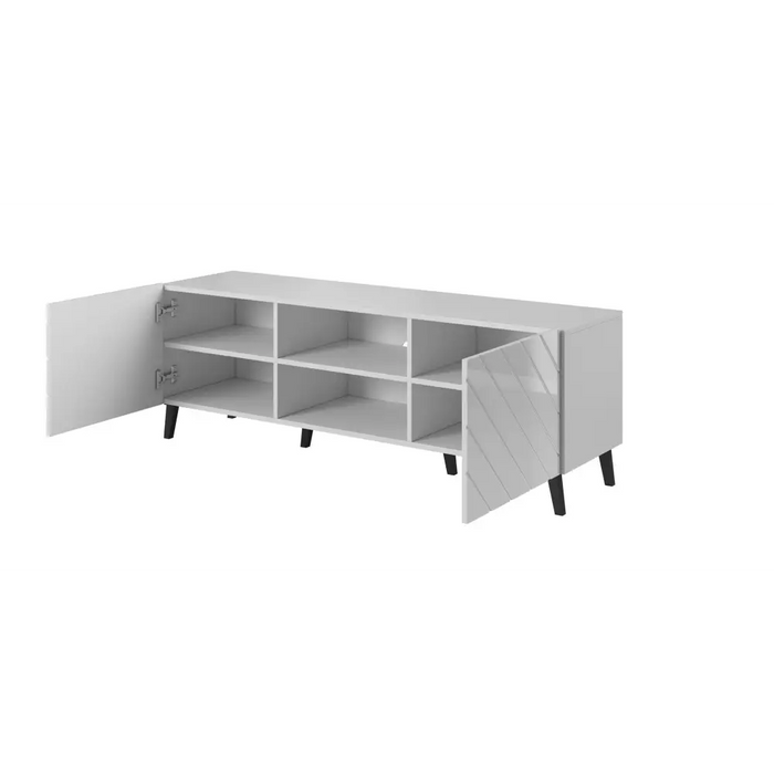 RTV шкаф ABETO 150x42x52 бял/бял гланц