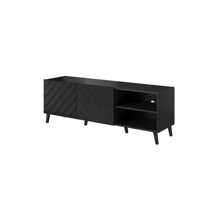 RTV шкаф ABETO 150x42x52 черен гланц
