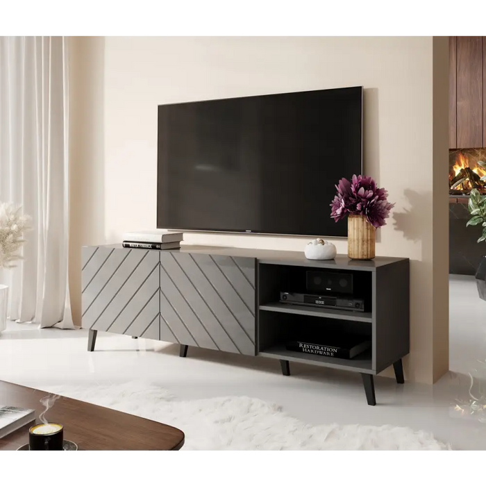 RTV шкаф ABETO 150x42x52 графит/гланц