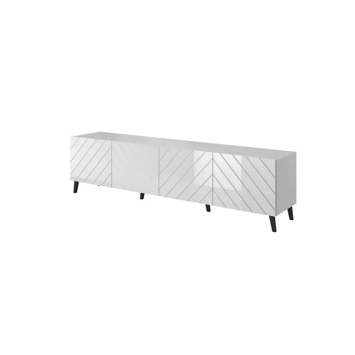 RTV шкаф ABETO 200x42x52 бял/бял гланц
