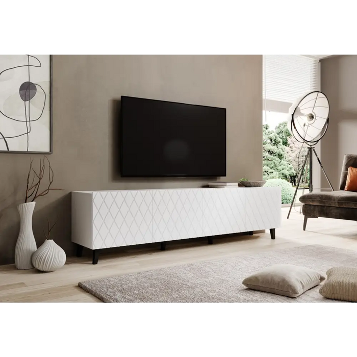 RTV шкаф ASTI 200x42x52 бял мат